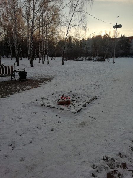 В сквере Молодожёнов штыри по-прежнему представляют опасность