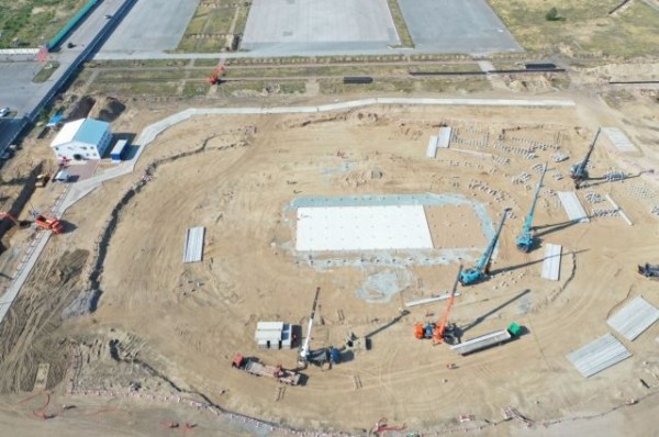 Работы на площадке спорткомплекса &laquo;Арена-Омск&raquo; сняли с дрона