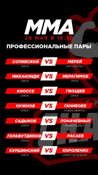 Будет нокаут? Смотрим омский турнир по ММА