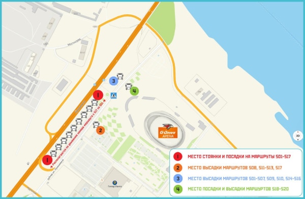 Появилось расписание бесплатных автобусов до омской «G-Drive Арены»   [СПИСОК]  