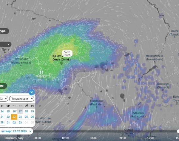 Омск в праздничные выходные окажется в снежном вихре