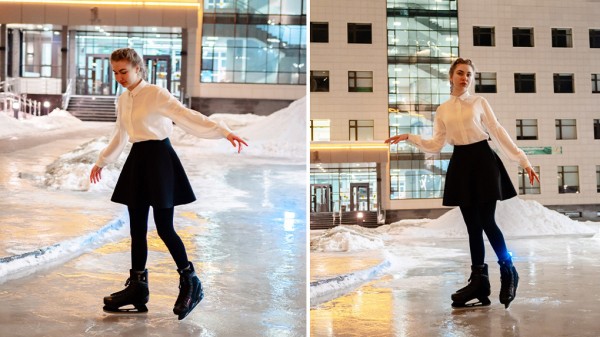 Каток перед корпусом НГУ показал новосибирский фотограф Никита Дюганов