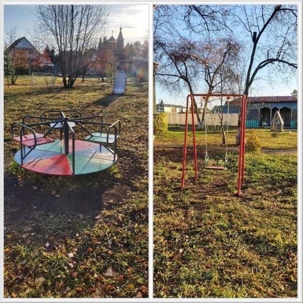 
									На территории детсада в Омской области установили самодельные качели и горки 