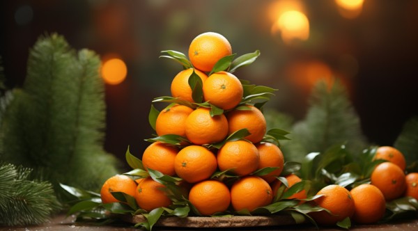 Горка мандаринов и тропическая "сосна". Чем заменить ёлку