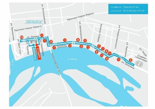 Куда бежать? Публикуем схему трассы Весеннего полумарафона
