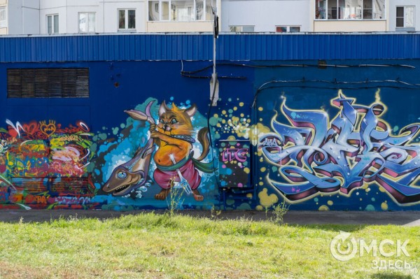 В Омске открыли галерею масштабных граффити под открытым небом