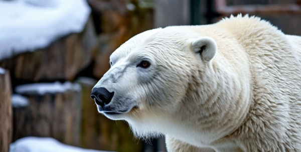 Белая медведица из Большеречья готовится отмечать первый Новый год в Сибири