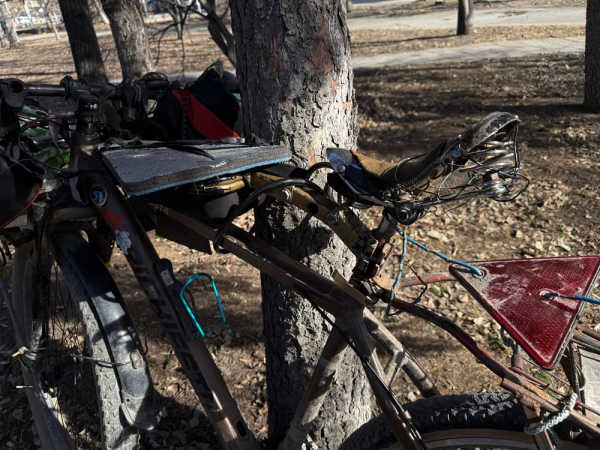 Из Таксимо в Питер. "Отчаянный велогитарист" остановился в Омске во время большого путешествия по России